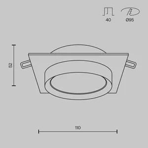 Встраиваемый светильник Technical DL086-GX53-SQ-WB