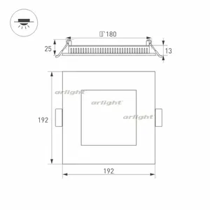 Светильник DL-192x192M-18W Warm White (Arlight, IP40 Металл, 3 года)