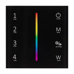 Панель Sens SMART-P30-RGBW Black (230V, 4 зоны, 2.4G) (Arlight, IP20 Пластик, 5 лет)