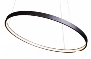 Люстра LED подвесной круг D60CM цвет черный  "СПАЛЬНЯ стиль лофт" 4К