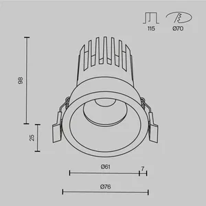 Встраиваемый светильник Technical DL117-15W-2.7K-B