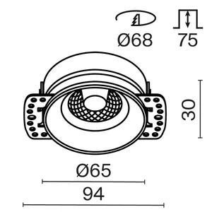 Встраиваемый светильник Technical DL101-GU10-TRS-W