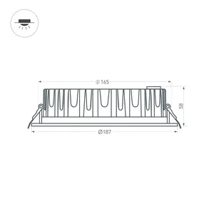 Светодиодный светильник LTD-187WH-FROST-21W Warm White 110deg (Arlight, IP44 Металл, 3 года)