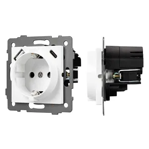 Механизм розетки с быстрой USB зарядкой SCT-MUAC-PL-WH-V (250V, 16A) (Arlight, -)