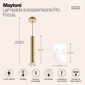 Подвесной светильник Maytoni MOD161PL-01G1