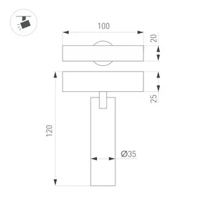 Светильник MAG-SPOT-25-R90-9W Warm3000 (WH, 30 deg, 24V) (Arlight, IP20 Металл, 5 лет)