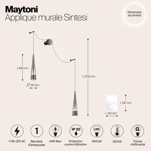 Настенный светильник (бра) Maytoni P090WL-L24CH3K