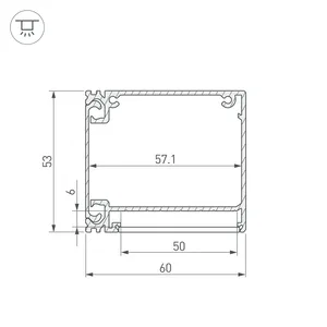 Профиль BOX60-SIDE-2000 ANOD (Arlight, Алюминий)