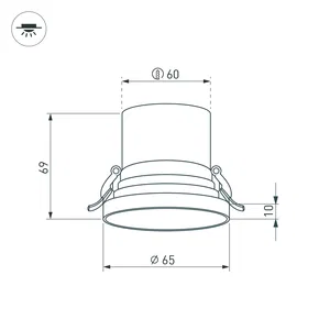 Светильник MS-VOLCANO-BUILT-R65-6W Day4000 (WH, 38 deg, 230V) (Arlight, IP20 Металл, 5 лет)