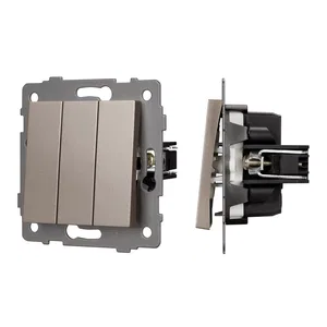 Механизм выключателя трехклавишный непроходной SWT-MK03-PL-GD-V (250V, 10A) (Arlight, -)