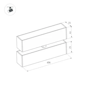 Светильник MAG-FLAT-FOLD-25-S600-18W Warm3000 (BK, 100 deg, 24V) (Arlight, IP20 Металл, 5 лет)