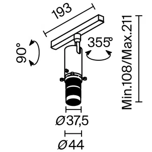 Трековый светильник Technical TR108-3-10W4K-B