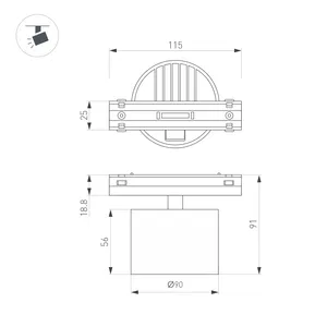 Светильник MAG-VIBE-RONDO-R90-10W Warm3000 (BK, 110 deg, 48V) (Arlight, IP20 Металл, 5 лет)