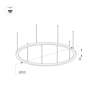 Светильник SP-LINE-HANG-ARC-O3535-D800-65W Day4000 (BLACK, 230V) (Arlight, Металл)