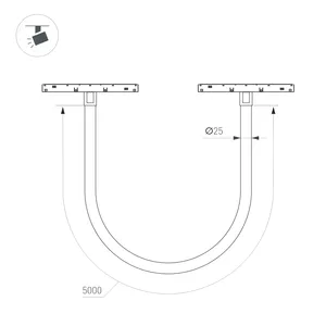 Светильник MAG-ORIENT-TUBE-ELASTIC-R25-L5000-70W Warm3000 (BK, 360 deg, 48V) (Arlight, IP20 Металл, 3 года)