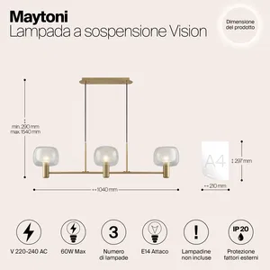 Подвесной светильник Maytoni MOD411PL-03G