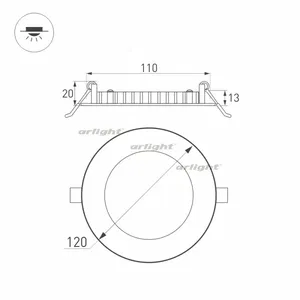 Светильник DL-120M-9W Warm White (Arlight, IP40 Металл, 3 года)
