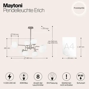 Подвесной светильник Maytoni MOD221-PL-08-N