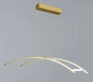 Люстра LED подвесная фигурная 60СМ "КУХНЯ стиль классический"4К золото
