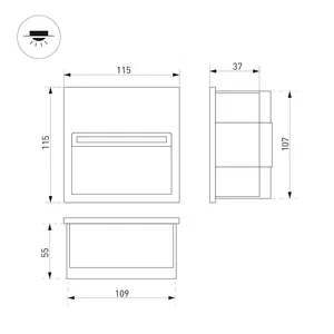 Светильник LTD-TRAIL-S115x115-4W Warm3000 (GR, 70 deg, 230V) (Arlight, IP65 Металл, 3 года)