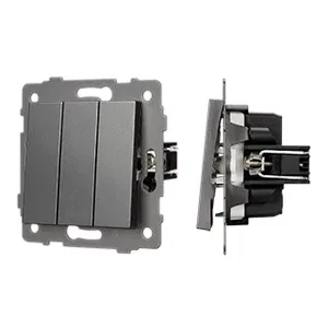 Механизм выключателя трехклавишный непроходной SWT-MK03-PL-GR-V (250V, 10A) (Arlight, -)