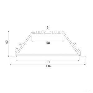 Алюминиевый LED профиль LINE 10040 IN ral9003 LT70 (с экраном) — 3000мм