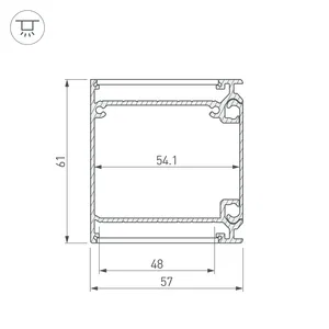 Профиль BOX57-DUAL-2000 ANOD (Arlight, Алюминий)