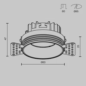 Встраиваемый светильник Technical DL055-8W3-4-6K-TRS-B