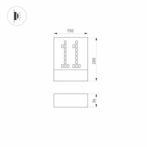 Светильник LGD-SIGN-WALL-S150x200-3W Warm3000 (RS, 148 deg, 230V) (Arlight, IP54 Металл, 3 года)