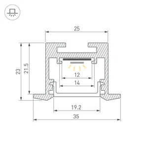 Профиль SL-LINE-3523-F-2500 BLACK (Arlight, Алюминий)
