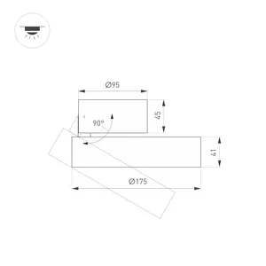 Светильник SP-RONDO-FLAP-R175-16W Warm3000 (BK, 110 deg) (Arlight, IP40 Металл, 3 года)