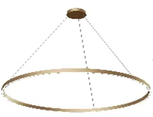 Люстра LED подвесной круг D60*2CM "КУХНЯ стиль современный" 4К золото (дим/пульт)