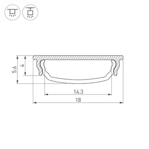 Профиль ARH-BENT-W18-2000 ANOD BLACK (Arlight, Алюминий)
