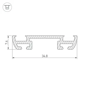 Профиль-держатель PHS-A-BASE-H7.4-2000 ANOD (Arlight, Алюминий)