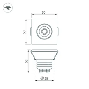 Светодиодный светильник LTM-S50x50WH 5W Day White 25deg (Arlight, IP40 Металл, 3 года)