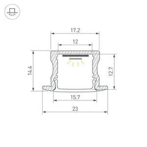 Профиль LINE-2315-F-2000 ANOD BLACK (Arlight, Алюминий)