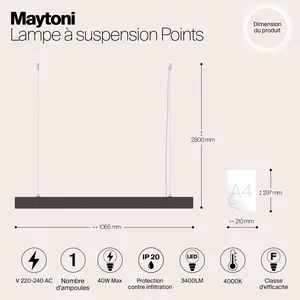 Подвесной светильник Maytoni P050PL-L40B4K