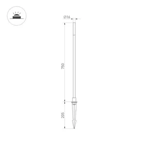 Светильник KT-CANNA-L750-1W Warm3000 (DG, 110 deg, 24V) (Arlight, IP65 Металл, 3 года)