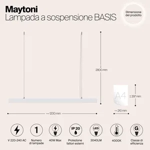 Подвесной светильник Maytoni P051PL-L40W4K