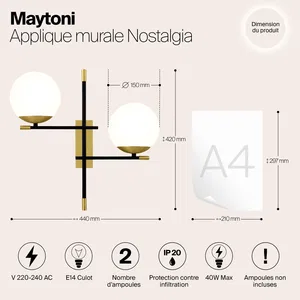 Настенный светильник (бра) Maytoni MOD048WL-02G