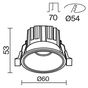 Встраиваемый светильник Technical DL058-7W2.7K-B