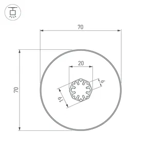 Профиль SL-ROUND-D70-360deg-2000 ANOD (Arlight, Алюминий)
