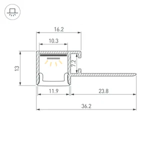 Профиль FANTOM-BENT-W12-TOP-EDGE-2000 ANOD (Arlight, Алюминий)