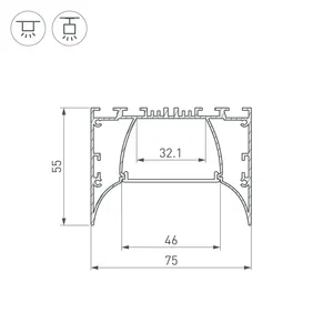 Профиль ARH-POWER-7555-COMFORT-2000 ANOD (Arlight, Алюминий)