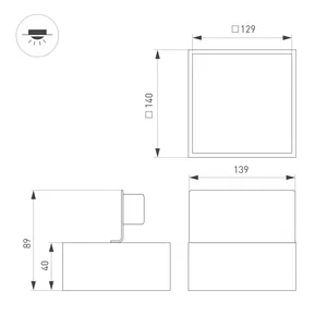Светильник DL-GRIGLIATO-S140x140-18W Day4000 (WH, 100 deg, 230) (Arlight, IP40 Металл, 5 лет)
