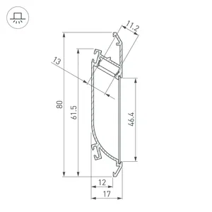 Профиль K-WALL-2000 ANOD (Arlight, Алюминий)