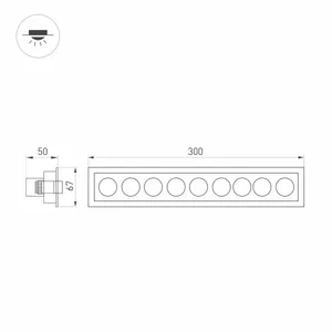 Светильник MS-ORIENT-BUILT-TURN-TC-S67x300-20W Day4000 (WH-BK, 30 deg, 230V) (Arlight, IP20 Металл, 5 лет)