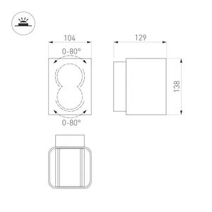 Светильник LGD-Wall-Vario-J2WH-12W Warm White (Arlight, IP54 Металл, 3 года)