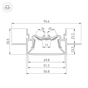 Профиль FOLED-50-CEIL-CENTER-2000 (Arlight, Алюминий)