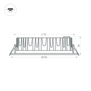 Светильник MS-MIST-BUILT-R220-30W Warm3000 (WH, 110 deg, 230V) (Arlight, IP54 Металл, 5 лет)